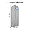 Túi 3 chiều bảo quản áo vest, áo đầm, khóa kéo treo tủ, màu xám, cửa sổ nhựa trong 60x10x165cm, chỉ 99.000đ 5