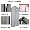 Túi 3 chiều bảo quản áo vest, áo đầm, khóa kéo treo tủ, màu xám, cửa sổ nhựa trong 60x10x165cm, chỉ 99.000đ 7