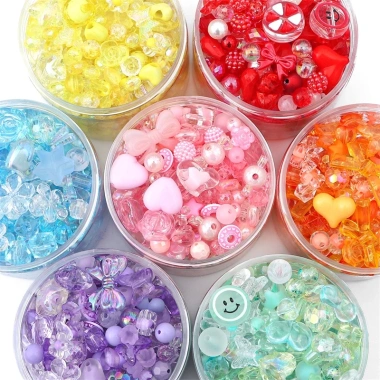 Túi 30g hạt nhựa xỏ lỗ hỗn hợp - Dùng làm trang sức thủ công, giá 33.000₫
