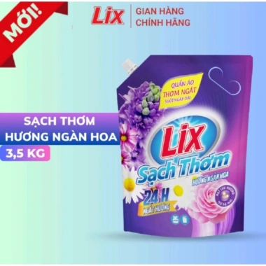 Túi 3.2kg Nước Giặt Xả Lix Sạch Thơm Ngàn Hoa – Xóa Vết Bẩn, Giá 119.900₫ 3