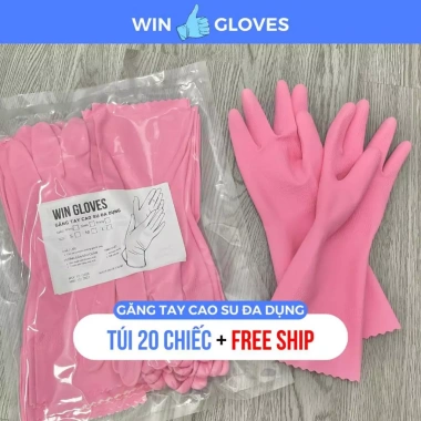 Túi 40 chiếc Găng tay WIN GLOVES hồng Chống thấm nước, chống trượt 220.000₫
