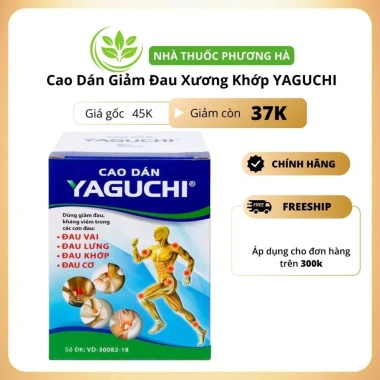 Túi 5 miếng dán thảo dược Yaguchi - Giá 55k, giảm đau vai, lưng, khớp, cơ nhanh