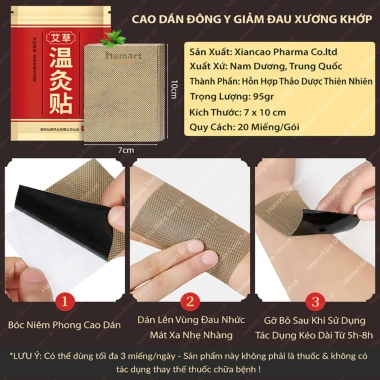Túi 50 Miếng Dán Ngải Cứu DIDOOGLT - Giảm Đau Xương Khớp, Vai Gáy, Làm Nóng, Xoa Bóp Nhức Mỏi - 25.000₫ 6 Túi 50 Miếng Dán Ngải Cứu DIDOOGLT - Giảm Đau Xương Khớp, Vai Gáy, Làm Nóng, Xoa Bóp Nhức Mỏi - 25.000₫ 6