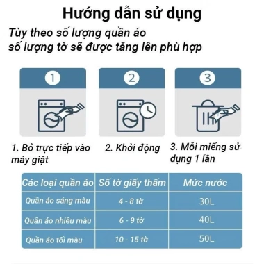 Túi 50 miếng Giấy Thấm Hút Màu Nội Địa - Chống Phai, Tiện Lợi, Giá 29.000đ