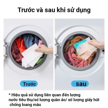 Túi 50 miếng Giấy Thấm Hút Màu Nội Địa - Chống Phai, Tiện Lợi, Giá 29.000đ 6 Túi 50 miếng Giấy Thấm Hút Màu Nội Địa - Chống Phai, Tiện Lợi, Giá 29.000đ 6