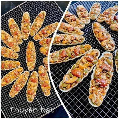 Túi 500gr Bánh thuyền siêu hạt mix hạt dinh dưỡng - Quà Tết sang trọng, giảm giá 18% chỉ 80.000₫