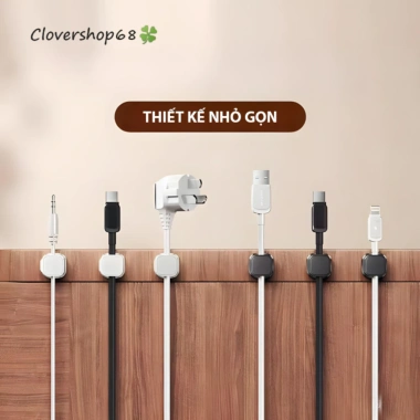Túi 6 cái kẹp nam châm giữ dây cáp sạc - chống rối, gọn gàng, giá ưu đãi 17.999đ - Clovershop68