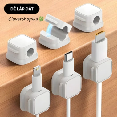 Túi 6 cái kẹp nam châm giữ dây cáp sạc - chống rối, gọn gàng, giá ưu đãi 17.999đ - Clovershop68