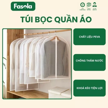 Túi bảo vệ áo Fasola chống bụi ẩm mốc – dùng cho tủ, du lịch, mùa đông, chỉ 25.000đ
