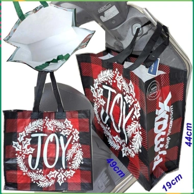 Túi bạt nhựa dệt chống thấm chịu đồ nặng, size lớn 49x44cm, xếp gọn siêu thị – Giá chỉ 35.000 VND