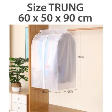 Túi bọc quần áo Living C bigsize chống bụi, chống thấm, khóa kéo giá 89.000₫