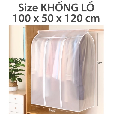 Túi bọc quần áo Living C bigsize chống bụi, chống thấm, khóa kéo giá 89.000₫