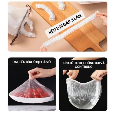 Túi bọc thực phẩm có chun PE đàn hồi siêu dai, an toàn Giá chỉ 73.630 VND 2 Túi bọc thực phẩm có chun PE đàn hồi siêu dai, an toàn Giá chỉ 73.630 VND 2