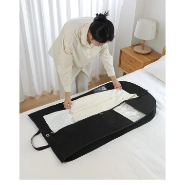 Túi bọc trùm kín 3 chiều lớn bảo quản quần áo, túi lưới, khóa kéo chống bụi - 80.000đ