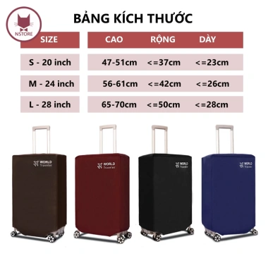 Túi Bọc Vali và Áo Trùm Hành Lý Du Lịch Vải Không Dệt Chống Xước Giá 37.000 VND 3