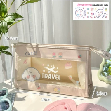 Túi bơi ướt‑khô dung lượng lớn, trong suốt, chống thấm, túi du lịch nữ 5