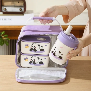 Túi Cách Nhiệt Gấu Trúc YM77 - Thực Phẩm, Hộp Cơm Trưa, Chống Thấm, Xách Ngoại