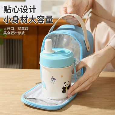 Túi Cách Nhiệt Gấu Trúc YM77 - Thực Phẩm, Hộp Cơm Trưa, Chống Thấm, Xách Ngoại