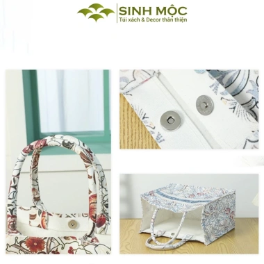 Túi canvas đa năng M3.051 Sinh Mộc – Túi tote họa tiết hoa ly, túi đi biển, du lịch, chỉ 140.000₫ 6