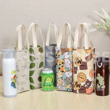 Túi canvas đựng bình giữ nhiệt, ly cốc nước tiện lợi đi học, đi làm - 38.000₫ 2