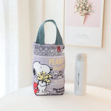 Túi canvas đựng bình nước giữ nhiệt in hình Snoopy dễ thương - 75.735₫ 3