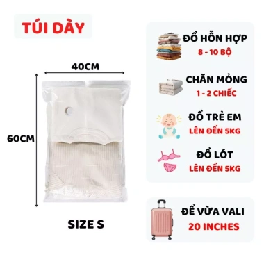 Túi Chân Không Bảo Quản Giày Dép M002 - Chống ẩm mốc, Đựng Vali, Giá chỉ 10.900₫ 10