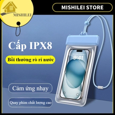 Túi Chống Nước Điện Thoại MISHILEI IPX8 – Cảm Ứng Nhạy, Bảo Vệ, Giá 52.000₫