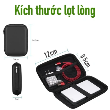 Túi chống sốc 2.5 inch SSD/HDD, máy ảnh mini du lịch, cáp sạc - chỉ 49.000 VND 2