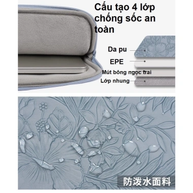 Túi chống sốc da PU bảo vệ Macbook và laptop, chống thấm nước, giá ưu đãi 176.000₫
