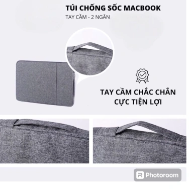 Túi chống sốc đựng laptop MacBook 2 ngăn quai màu xám, chống nước 13‑15.6 inch, nam nữ - Giá 43.000 2 Túi chống sốc đựng laptop MacBook 2 ngăn quai màu xám, chống nước 13‑15.6 inch, nam nữ - Giá 43.000 2