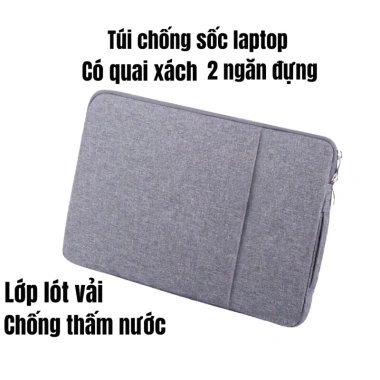 Túi chống sốc đựng laptop MacBook 2 ngăn quai màu xám, chống nước 13‑15.6 inch, nam nữ - Giá 43.000 9 Túi chống sốc đựng laptop MacBook 2 ngăn quai màu xám, chống nước 13‑15.6 inch, nam nữ - Giá 43.000 9