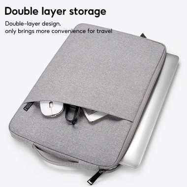 Túi chống sốc laptop có quai xách 2 ngăn, bảo vệ MacBook 13‑15.6 inch chống va đập, giá rẻ 48k 3