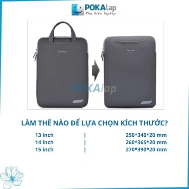 Túi Chống Sốc Laptop MacBook Bunner POKA 40 SBR Cao Cấp, Chống Nước 13-15 Inch + Lót Chuột
