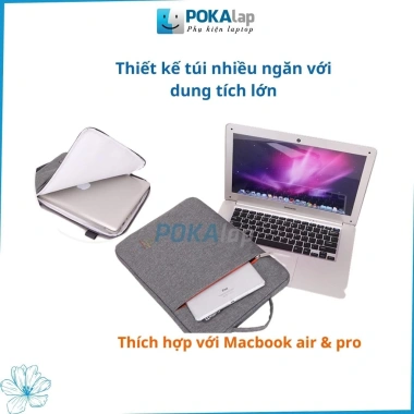 Túi chống sốc laptop MacBook POKA4 Oxford, chống thấm nước - POKALAP 105k