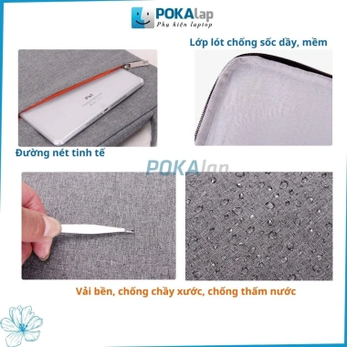 Túi chống sốc laptop MacBook POKA4 Oxford, chống thấm nước - POKALAP 105k