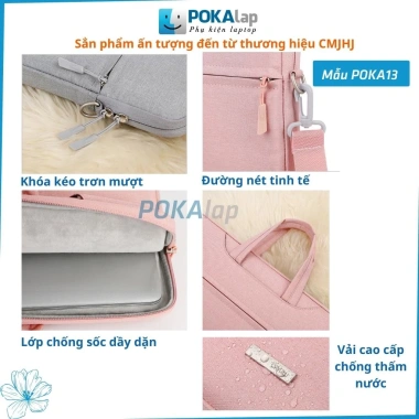 Túi chống sốc laptop POKA13 vải Oxford chống thấm nước 13-15.6 inch Unisex