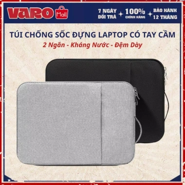 Túi Chống Sốc Laptop VARO 2 Ngăn Đệm 3 Lớp Kháng Nước 13-15.6 Inch - Giá 155k