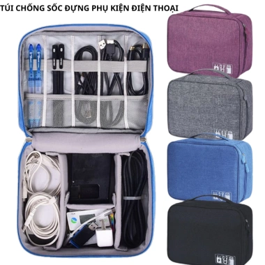 Túi chống sốc lớn đựng tai nghe, cáp sạc, pin dự phòng - phụ kiện du lịch tiện lợi 86K