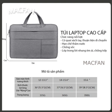 Túi chống sốc MacBook cao cấp 4 ngăn cho 13-16 inch - Giá chỉ 199.000 VNĐ