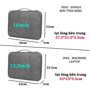 Túi chống sốc MacBook và iPad 11-13.3 inch, 2 ngăn, chống nước, có quai xách - Giá chỉ 155.000₫