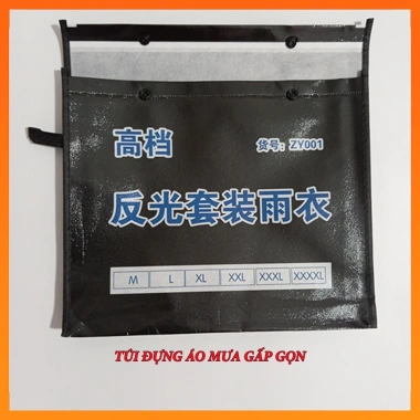 Túi chống thấm đựng quần áo mưa nhỏ gọn, màu đen, phù hợp cốp xe và ba lô