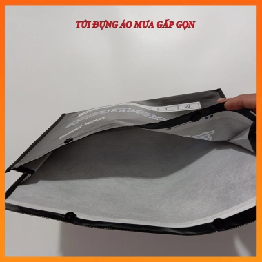Túi chống thấm đựng quần áo mưa nhỏ gọn, màu đen, phù hợp cốp xe và ba lô