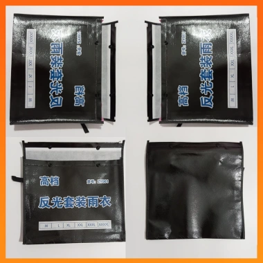 Túi chống thấm đựng quần áo mưa nhỏ gọn, màu đen, phù hợp cốp xe và ba lô