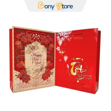 Túi Chúc Mừng Năm Mới Đỏ Duplex Dày Đẹp Túi Đựng Quà Tết Giao Mẫu Ngẫu Nhiên 12.000₫