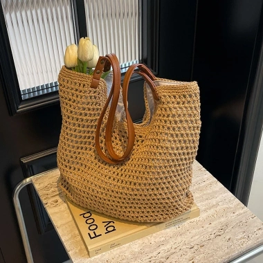 Túi Cói Đan Lưới Size To Cotton Bền, Đi Biển Mùa Hè - Giảm Đặc Biệt 199k 9