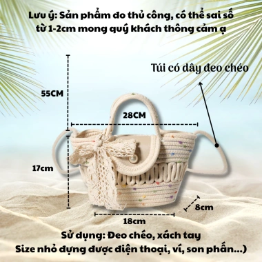 Túi Cói Đeo Chéo Nữ Vintage KAHAT, Khóa Tiện Lợi, Phù Hợp Du Lịch – Chỉ 87.220₫