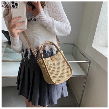 Túi cói đeo chéo phong cách vintage siêu xinh - Đi biển, du lịch giá ưu đãi 109k
