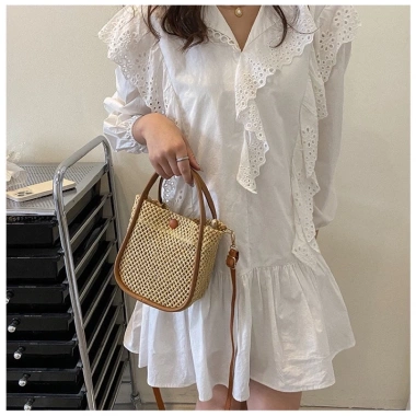 Túi cói đeo chéo phong cách vintage siêu xinh - Đi biển, du lịch giá ưu đãi 109k