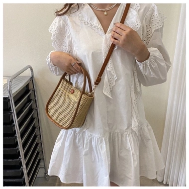 Túi cói đeo chéo phong cách vintage siêu xinh - Đi biển, du lịch giá ưu đãi 109k