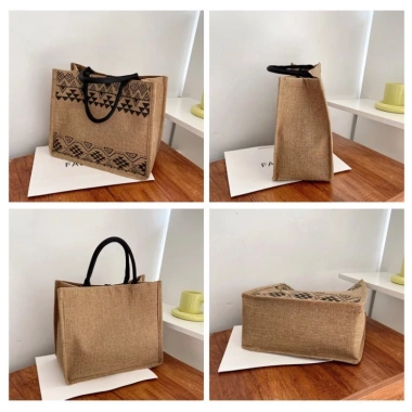 Túi Cói Đi Biển Dã Ngoại Cỡ Lớn Tote Cói Du Lịch Thổ Cẩm Hàn Quốc 35.999 VND 6